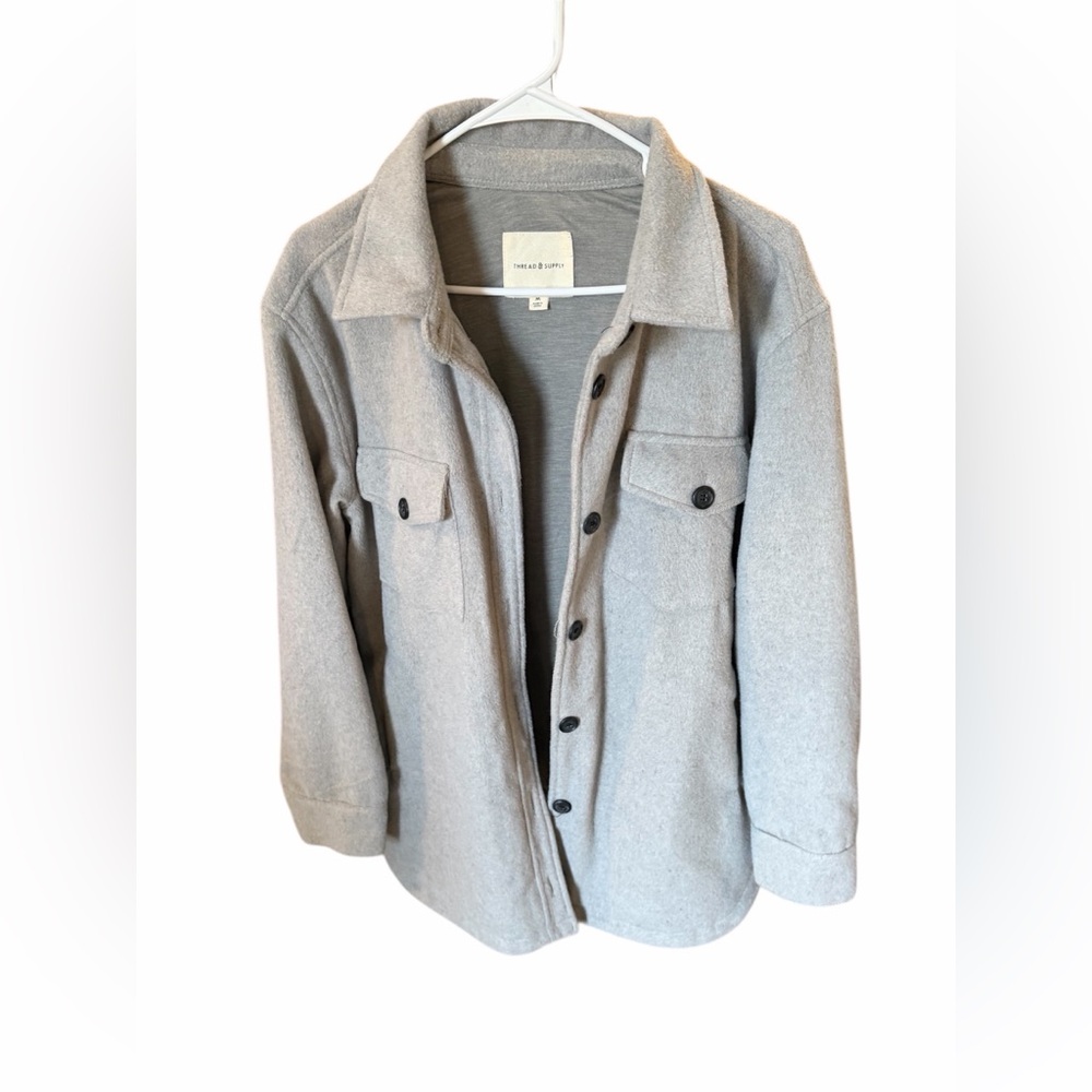 Thread & Supply Gray Shacket / Coat - Medium